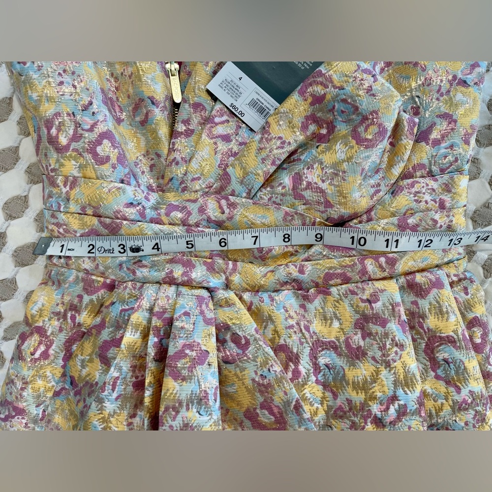 NWT! Zac Posen gold brocade dress with bow 4 - Picture 10 of 11